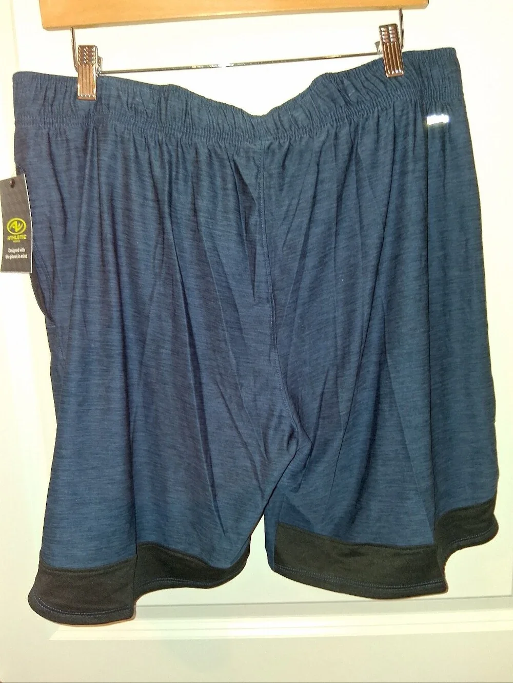 NEW Drifit Driwork Navy Heather Blue Athletic Shorts w Black Trim Men's Large